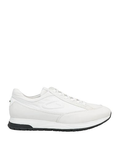 ALBERTO GUARDIANI Sneakers White Soft Leather, Textile fibers