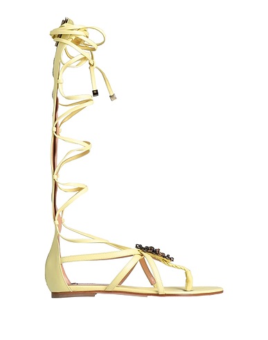ELISABETTA FRANCHI Flip flops Pastel yellow Soft Leather
