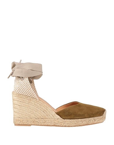 MYCHALOM Espadrillas Verde militare Pelle, Fibre tessili
