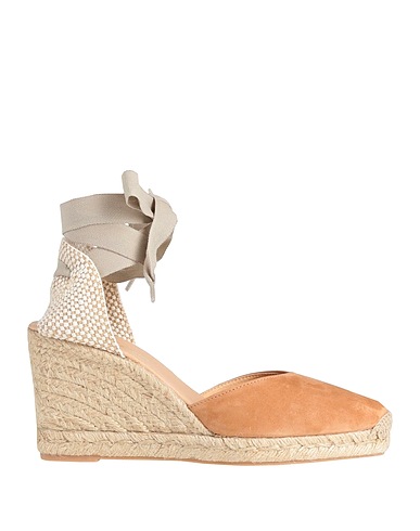 MYCHALOM Espadrilles Camel Soft Leather, Textile fibers