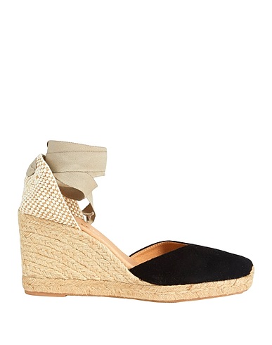 MYCHALOM Espadrilles Black Soft Leather, Textile fibres
