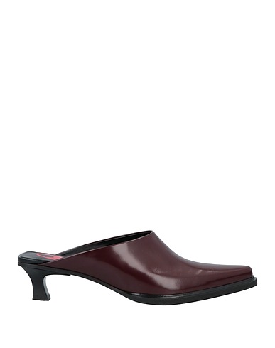 DIESEL Mules and clogs Burgundy Soft Leather