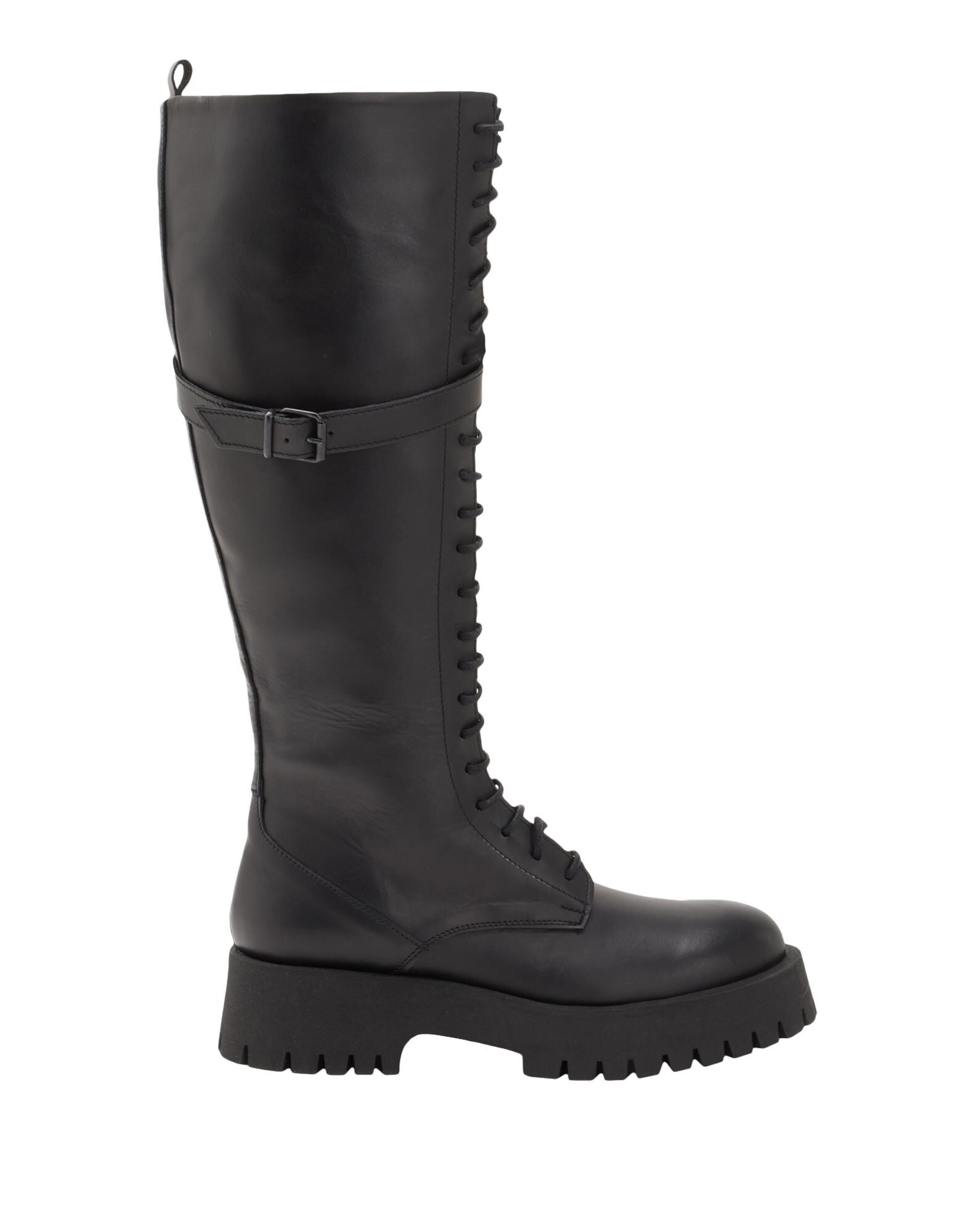 8 By YOOX LEATHER HIGH BOOTS STRING DETAIL | Black Women's