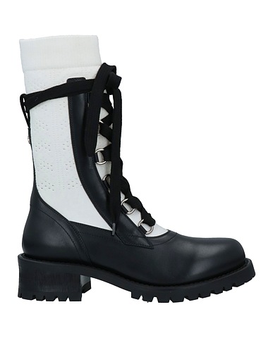 DIOR Ankle boot Black Soft Leather, Textile fibers