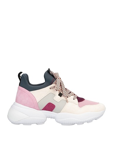 HOGAN Sneakers Mauve Textile fibers, Soft Leather
