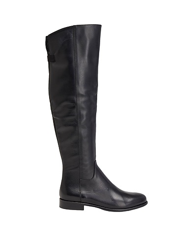 LEONARDO PRINCIPI Boots LEATHER OVER-THE-KNEE BOOTS
 Black 100% Calfskin