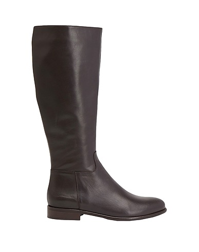 LEONARDO PRINCIPI Boots LEATHER TALL BOOTS
 Dark brown 100% Calfskin