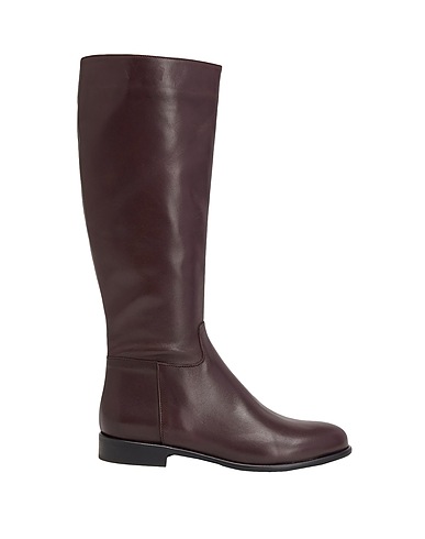 LEONARDO PRINCIPI Boots LEATHER TALL BOOTS Burgundy 100% Calfskin
