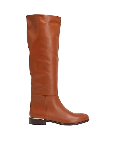 LEONARDO PRINCIPI Boots LEATHER TALL BOOTS WITH EMBELLISHMENT
 Tan 100% Calfskin