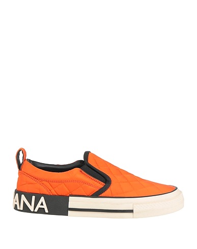 DOLCE&GABBANA Sneakers Orange Soft Leather, Textile fibres