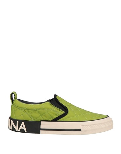 DOLCE&GABBANA Sneakers Light green Soft Leather, Textile fibres