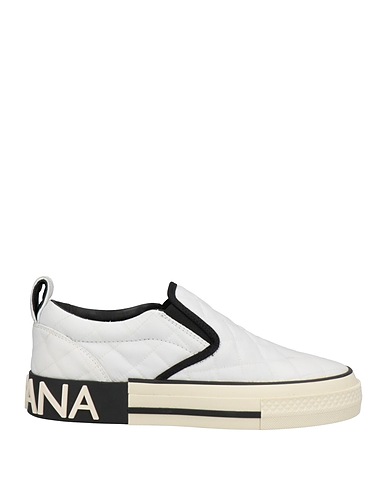 DOLCE&GABBANA Sneakers White Soft Leather, Textile fibres
