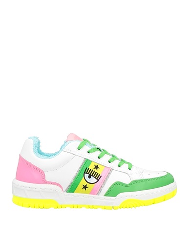 CHIARA FERRAGNI Sneakers White Soft Leather, Textile fibers
