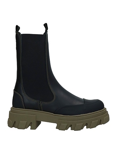GANNI Ankle boot Black Soft Leather, Rubber