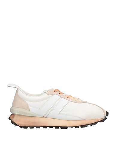LANVIN Sneakers Ivory Soft Leather, Textile fibres