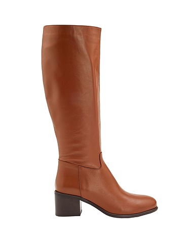 LEONARDO PRINCIPI ブーツ LEATHER HEELED TALL BOOTS タン 牛革（カーフ） 100%
