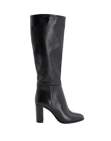 LEONARDO PRINCIPI ブーツ LEATHER HEELED TALL BOOTS
 ブラック 牛革（カーフ） 100%