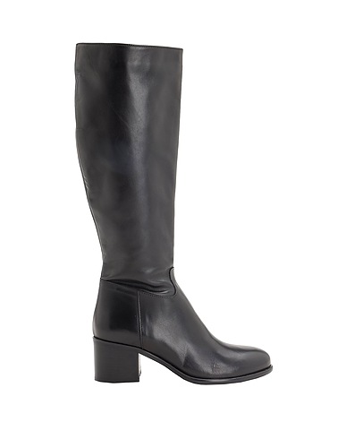 LEONARDO PRINCIPI Stivali LEATHER HEELED TALL BOOTS
 Nero 100% Pelle di vitello