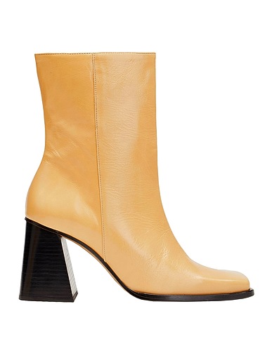 8 by YOOX Stiefelette LEATHER SQUARE TOE ANKLE BOOTS
 Sand 100% Kalbsleder