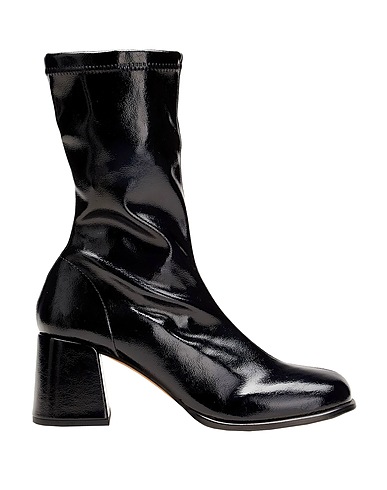 8 by YOOX Stivaletti PATENT ROUND TOE ANKLE BOOTS
 Nero 80% Poliestere, 20% Poliuretano