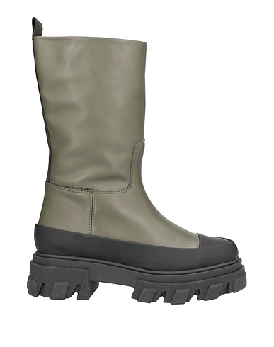 GANNI Stivaletti Verde militare Pelle