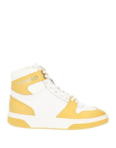 PINKO Sneakers Mustard Calfskin, Textile fibres