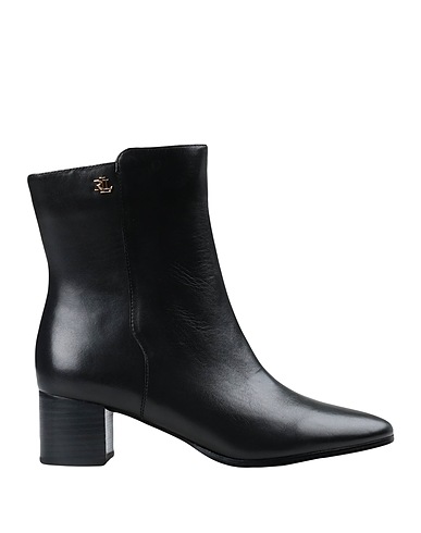 LAUREN RALPH LAUREN Ankle boot WENDEY BURNISHED LEATHER BOOTIE
 Black 100% Bovine leather