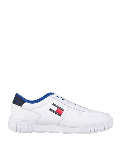 TOMMY JEANS Sneakers White Leather, Textile fibres