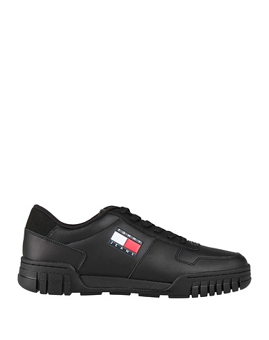 TOMMY JEANS Sneakers Black Leather, Textile fibres