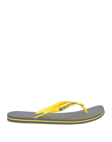 PHILIPP PLEIN Flip flops Yellow Rubber