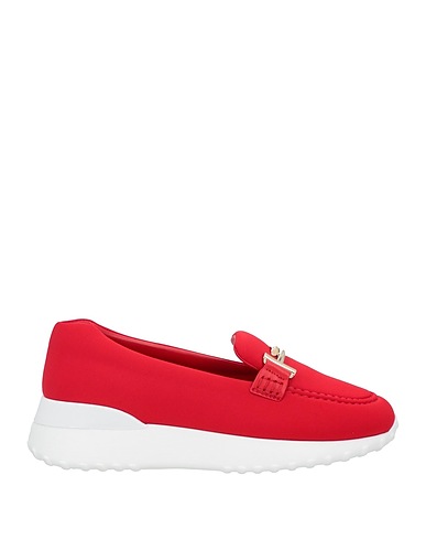 TOD'S HAPPY MOMENTS by ALBER ELBAZ Loafers Red Textile fibres, Leather