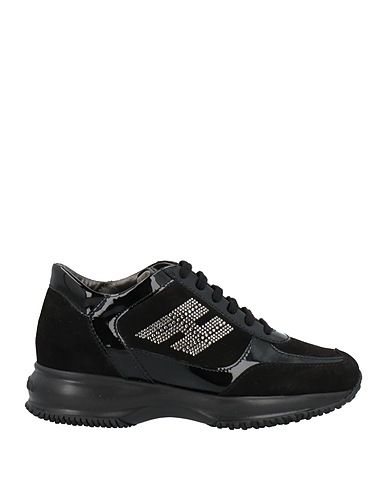 HOGAN Sneakers Schwarz Leder, Gewebefasern