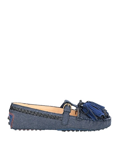 TOD'S Loafers Midnight blue Textile fibers, Soft Leather