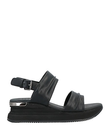 APEPAZZA Sandals Black Textile fibers