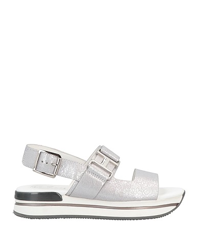 HOGAN Sandalen Silber Leder