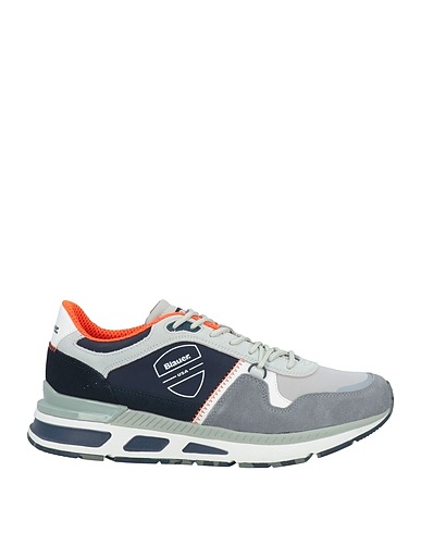 BLAUER. Sneakers Light grey Soft Leather, Textile fibres