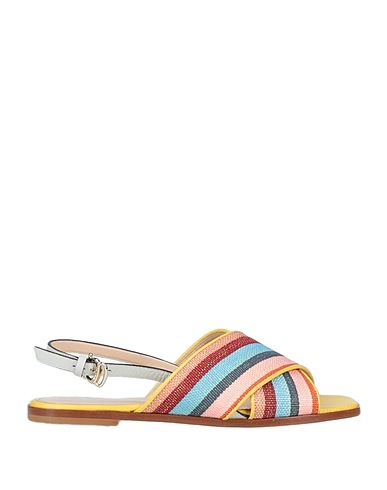 POLLINI Sandali Giallo ocra Pelle, Altre Fibre