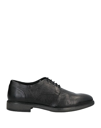 GEOX Laced shoes Black Soft Leather