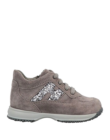 HOGAN Sneakers Grey Leather, Textile fibres