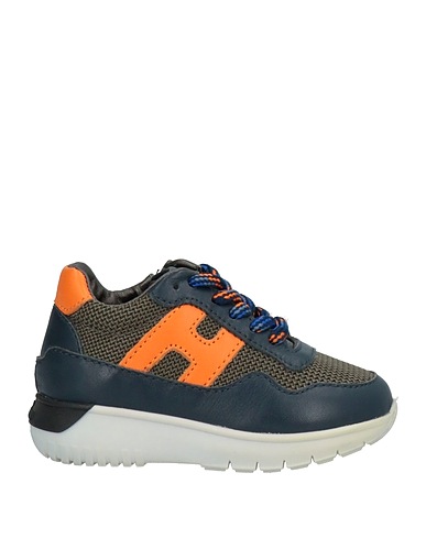 HOGAN Sneakers JUNIOR Verde militare Fibre tessili, Pelle