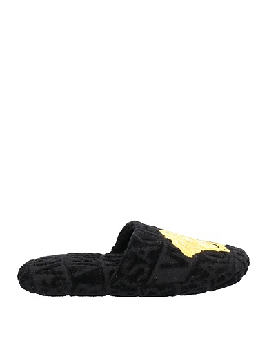 VERSACE Slides and slippers Black Textile fibres