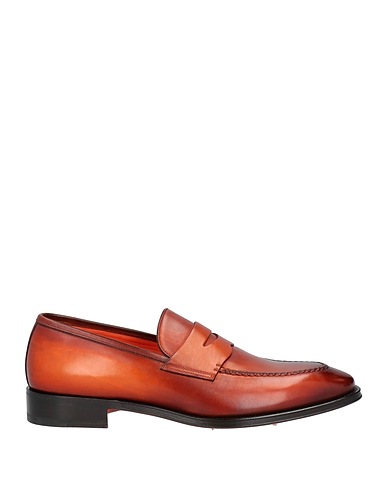 SANTONI Loafers Rust Soft Leather