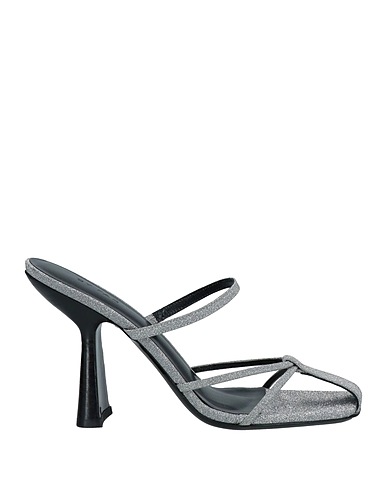 BY FAR Sandals Silver Textile fibres