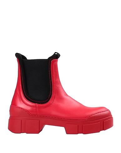 VIC MATIĒ Ankle boot Red Soft Leather, Textile fibres