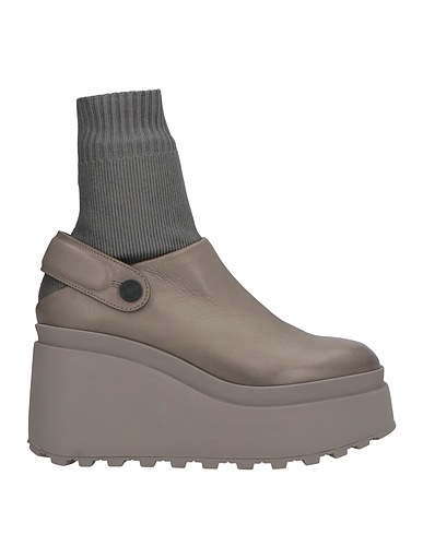 VIC MATIĒ Ankle boot Grey Soft Leather, Textile fibers