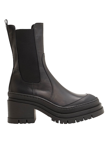 8 by YOOX Ankle boot LEATHER CAP TOE ANKLE BOOTS
 Black 100% Calfskin