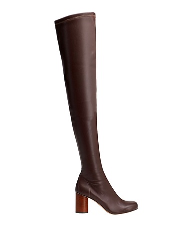 8 by YOOX Stivali STRETCH GLOVE LEATHER OVER-THE-KNEE BOOTS Cioccolato 60% Poliestere, 40% Poliuretano