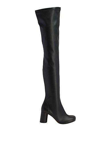 8 by YOOX Boots STRETCH GLOVE LEATHER OVER-THE-KNEE BOOTS Black 60% Polyester, 40% Polyurethane