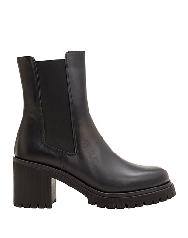 8 by YOOX Ankle boot LEATHER HEELED CHELSEA BOOTS
 Black 100% Calfskin