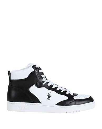 POLO RALPH LAUREN Sneakers COURT LEATHER HIGH-TOP SNEAKER Black 100% Bovine leather